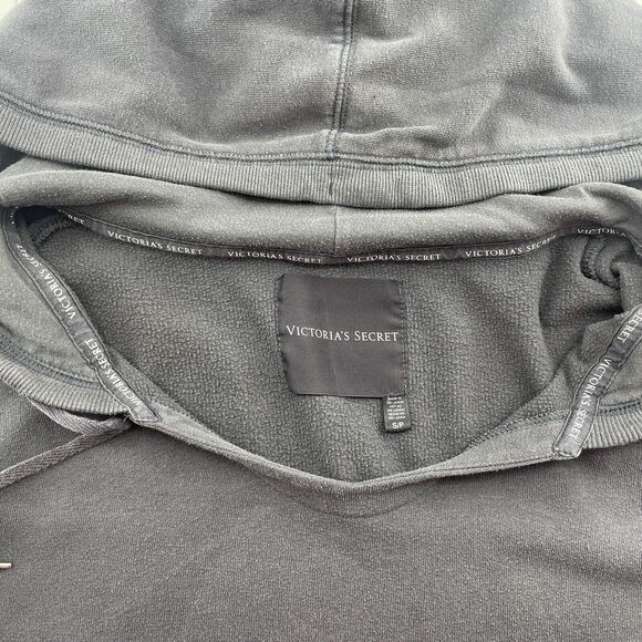 Victoria’s Secret Sz S Hoodie Sweatshirt Oversized Tunic Long V-Neck Lightweight - Picture 8 of 15